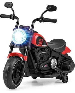 BoohooMAN Costway 6v Ride On Motorcycle Electric Battery Powered Off-road Motorbike - Black