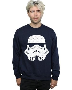 BoohooMAN Star Wars Christmas Stormtrooper Helmet Sweatshirt - Blue