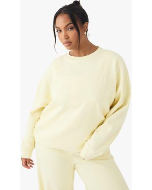 BoohooMAN Plus Dsgn Studio Embroidered Oversized Sweatshirt - White