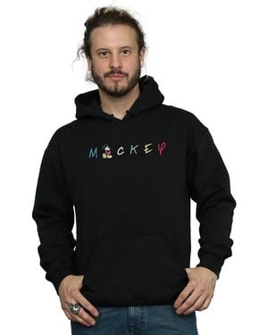 BoohooMAN Disney Mickey Mouse Wording Logo Hoodie - Black