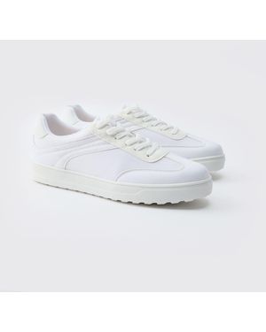 BoohooMAN Mesh-Sneaker mit Kontrast-Einsatz - Weiß