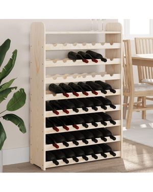 BoohooMAN Berkfield Home Wine Rack With Top Board 72.5x25x111.5 Cm Solid Wood Pine - Brown