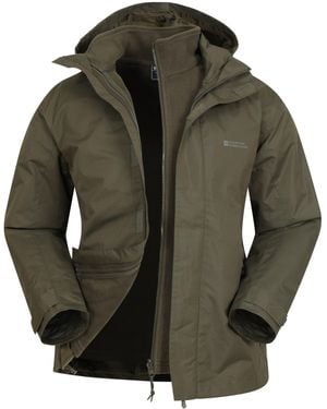 BoohooMAN Mountain Warehouse Fell 3 In 1 Water Resistant Jacket With Adjustable Hood - Green