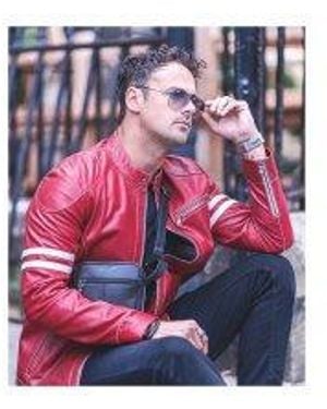 BoohooMAN Primehide 'fred' Leather Jacket - Pink