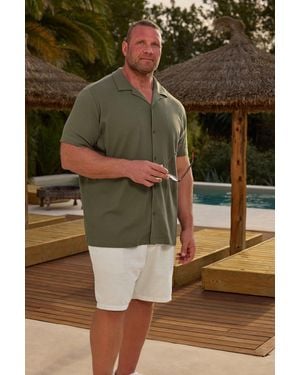 BoohooMAN Badrhino Short Sleeve Textured Shirt - Green