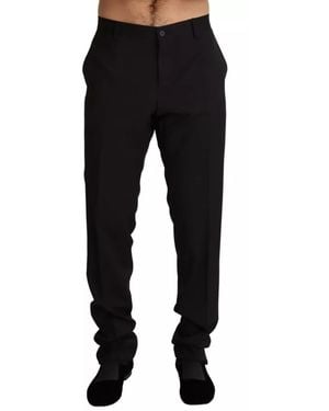 BoohooMAN Dolce & Gabbana Straight Leg Dress Pants- Black