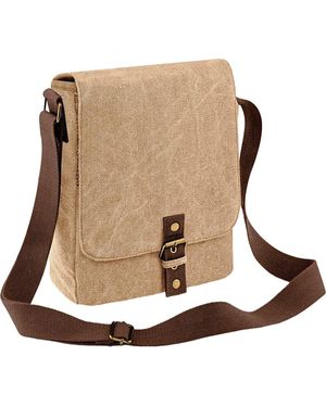 BoohooMAN Quadra Canvas Reporter Bag - White