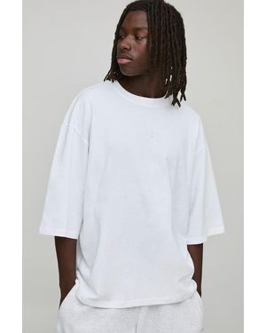 BoohooMAN Oversized Heavyweight MAN Script Embroidered Half Sleeve T-shirt - Weiß