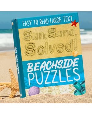 BoohooMAN Boxer Gifts Sun Sand Solved Puzzle Book - Blue