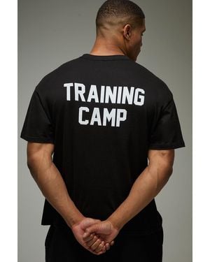 Boohoo Man Active Training Camp Oversized T-Shirt - Negro