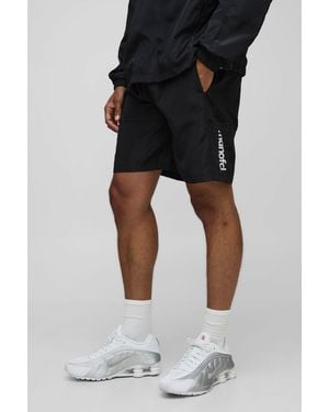 BoohooMAN Relaxed Nylon Short - Black