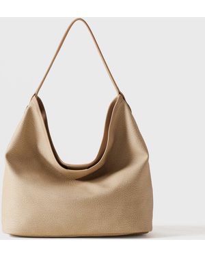 Borbonese Flight Borsa Hobo Medium - Neutro
