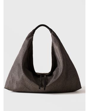 Borbonese Plie Borsa Hobo Large - Nero