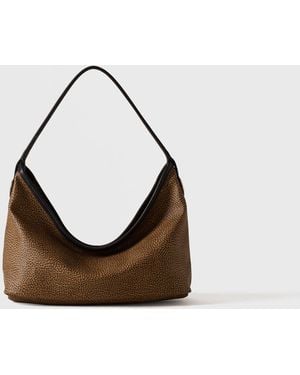 Borbonese Flight Borsa Hobo Small - Neutro