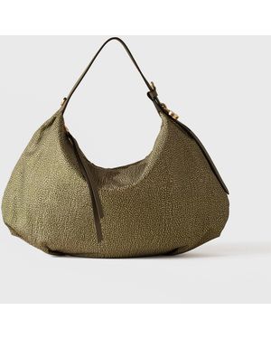 Borbonese Prive Borsa Hobo Medium - Verde