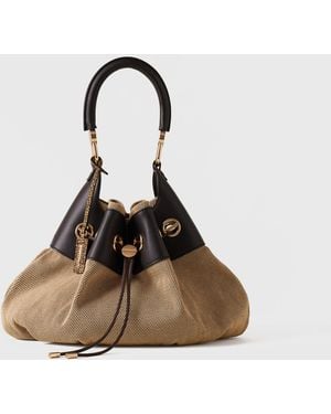 Borbonese Collier Borsa Hobo Medium - Bianco