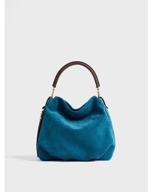 Borbonese Bice Borsa Hobo Small - Blu