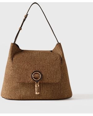 Borbonese Premiere Borsa Hobo Medium - Neutro