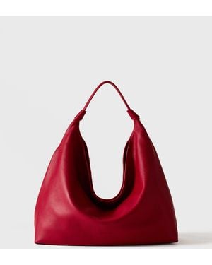 Borbonese Plie Borsa Hobo Medium - Rosso
