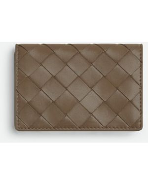 Bottega Veneta Intrecciato Business Card Case - Grey