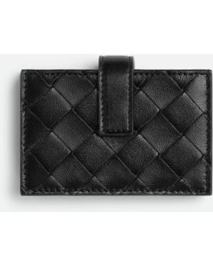 Bottega Veneta イントレチャート アコーディオン カードホルダー - ブラック