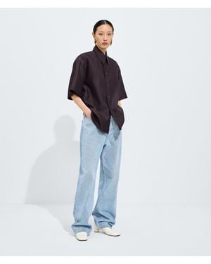 Bottega Veneta Sky Bleached Wide Leg Jeans - Blue