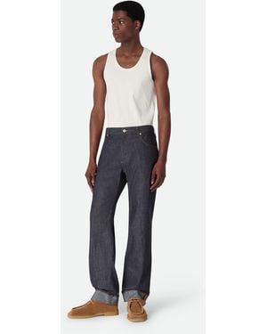 Bottega Veneta リンスド インディゴ ワイドレッグ デニムパンツ - ホワイト