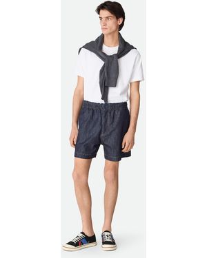 Bottega Veneta リンスド インディゴ デニム ショートパンツ - ブルー