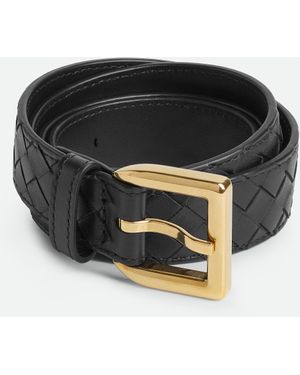 Bottega Veneta イントレチャート ピッコロ ベルト - ブラック
