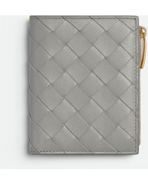 Bottega Veneta イントレチャート スモール 二つ折りウォレット - グレー