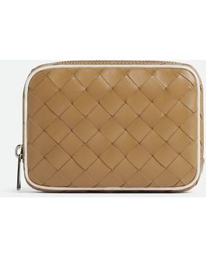 Bottega Veneta イントレチャート ティーン ファスナーポーチ - ナチュラル