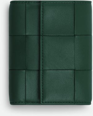 Bottega Veneta カセット 三つ折りファスナーウォレット - グリーン