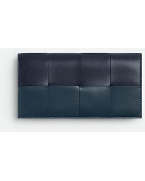 Bottega Veneta カセット コインパース付きロングウォレット - ブルー