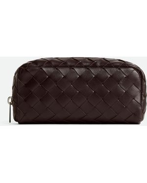 Bottega Veneta イントレチャート ミディアム ポーチ - ブラウン