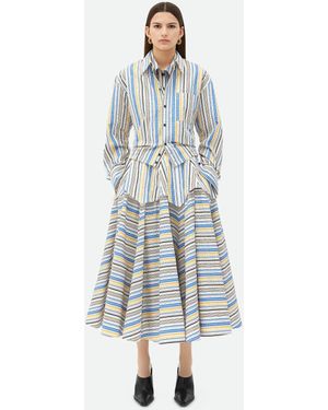 Bottega Veneta チェック コットン シャツ - ブルー