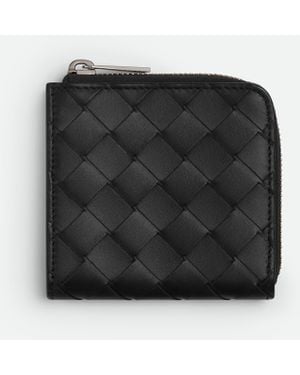 Bottega Veneta Braided Zippered Wallet - Black