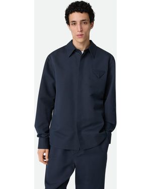 Bottega Veneta シルク＆コットンツイル シャツ - ブルー