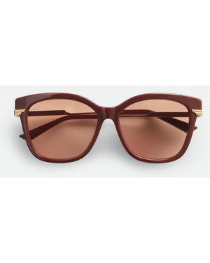 Bottega Veneta クラシック スクエア サングラス - ブラウン