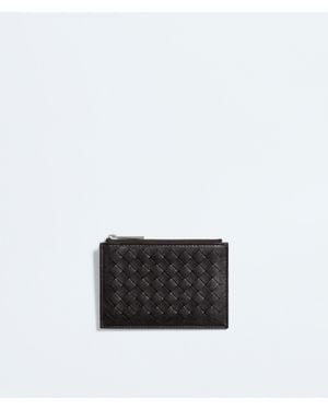 Bottega Veneta Woven Mycelium Zipped Card Case - White