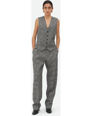 Bottega Veneta ブークレ ギンガム ウール ジレ - グレー
