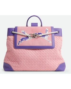 Bottega Veneta ラージ アンディアーモ バックパック - ピンク