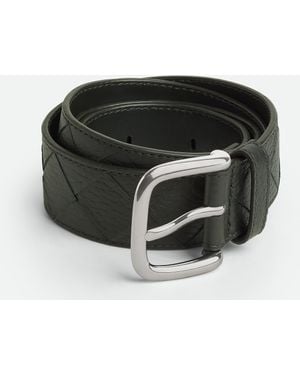 Bottega Veneta イントレチャートトリヨンベルト - ブラック