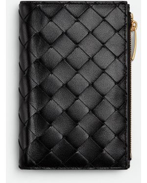 Bottega Veneta 二つ折りファスナーウォレット - ブラック