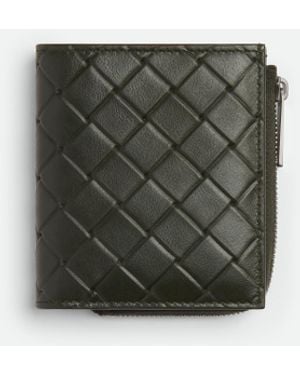 Bottega Veneta Intrecciato Stamp Bi-Fold Wallet - Green