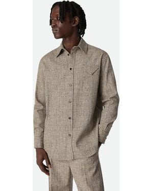 Bottega Veneta フレック ビスコース シャツ - グレー