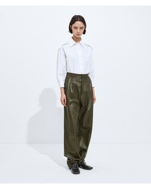 Bottega Veneta Shiny Leather Pants - White