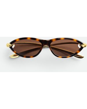 Bottega Veneta ノット キャットアイ サングラス - ブラウン