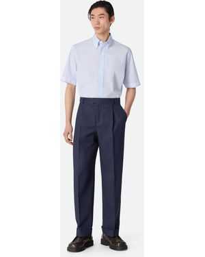 Bottega Veneta メランジェウールドリル パンツ - ブルー