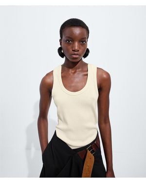 Bottega Veneta Compact Cotton Jersey Rib Tank Top - White