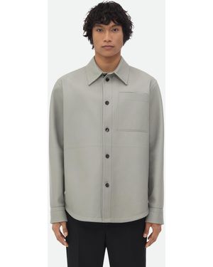 Bottega Veneta ボンデッドレザー シャツ - グレー